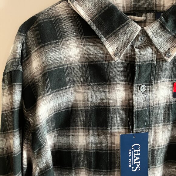 Chaps Shirt Mens XX Large Plaid Performance Flannel Button Down New $55. - Picture 2 of 12